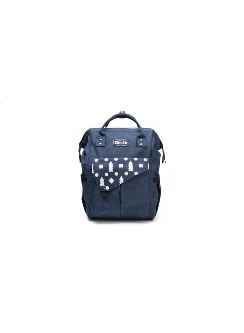 Chicco Navy Blue Diaper Bag Backpack - Large Capacity Travel Bag with Changing Mat - Ideal for Ramadan & Eid Outings - Image 1